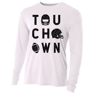 Touchdown Funny Football Mom Cheer Football Player Cooling Performance Long Sleeve Crew