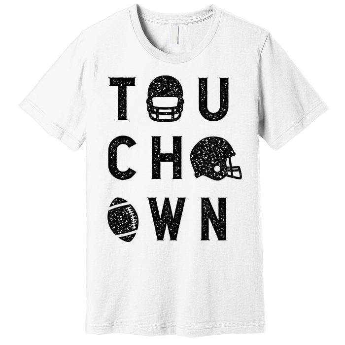 Touchdown Funny Football Mom Cheer Football Player Premium T-Shirt