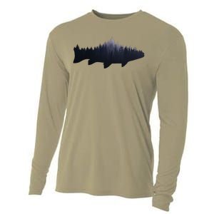 Trout Fly Fishing Nature Outdoor Fisherman Gift Cooling Performance Long Sleeve Crew