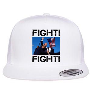 Trump Fight Fight Fight 2024 Pennsylvania Rally Flat Bill Trucker Hat