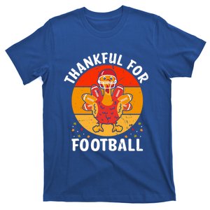 Thankful For Football Turkey With Football Thanksgiving Fan Gift T-Shirt