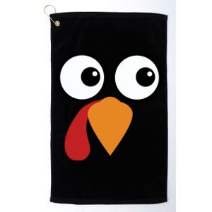 Turkey Face Funny Simple Lazy Halloween Costume Thanksgiving Cool Gift Platinum Collection Golf Towel