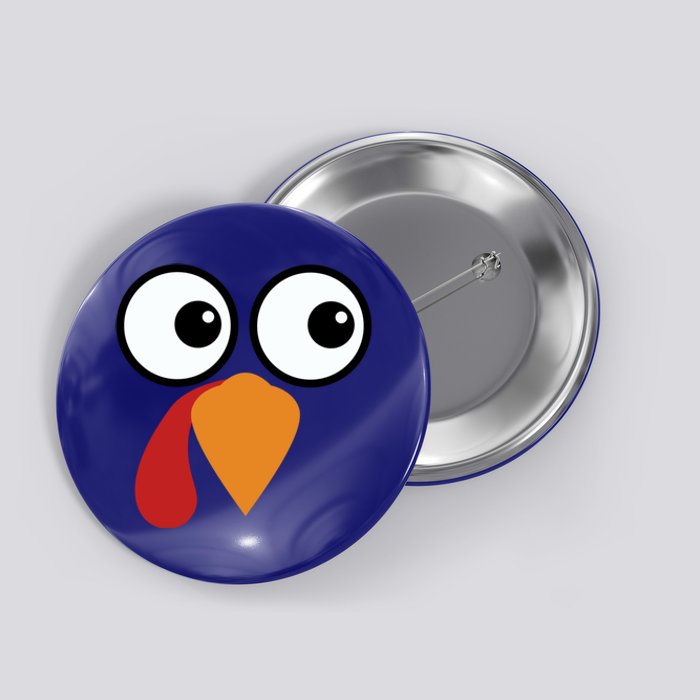 Turkey Face Funny Simple Lazy Halloween Costume Thanksgiving Cool Gift Button