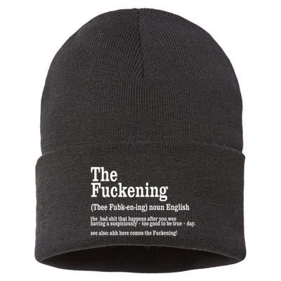 The Fuckening Funny Definition Meaning Offensive Joke Sustainable Knit Beanie