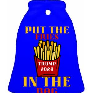 Trump Fast Food Put The Fries In The Bag 2024 Ceramic Bell Ornament