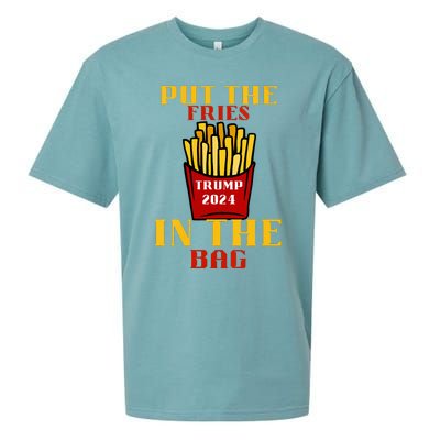 Trump Fast Food Put The Fries In The Bag 2024 Sueded Cloud Jersey T-Shirt