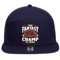 The Fantasy Football Champ Is Here Champion Draft League Premium 7 Panel Mesh Trucker Snapback Hat
