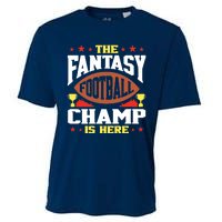 The Fantasy Football Champ Is Here Champion Draft League Premium Cooling Performance Crew T-Shirt