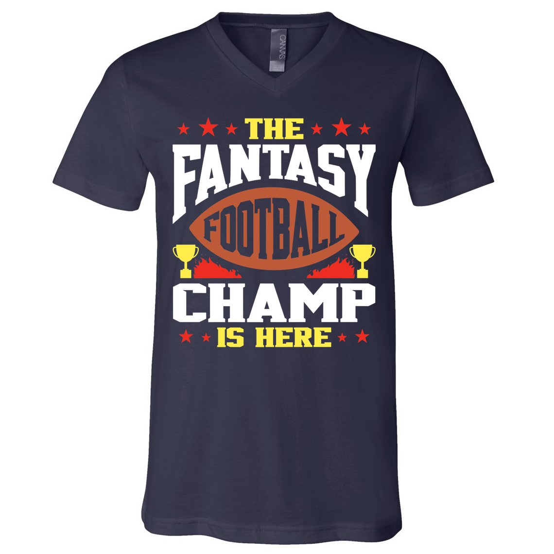 The Fantasy Football Champ Is Here Champion Draft League Premium V-Neck T-Shirt