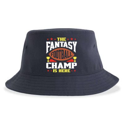 The Fantasy Football Champ Is Here Champion Draft League Premium Sustainable Bucket Hat