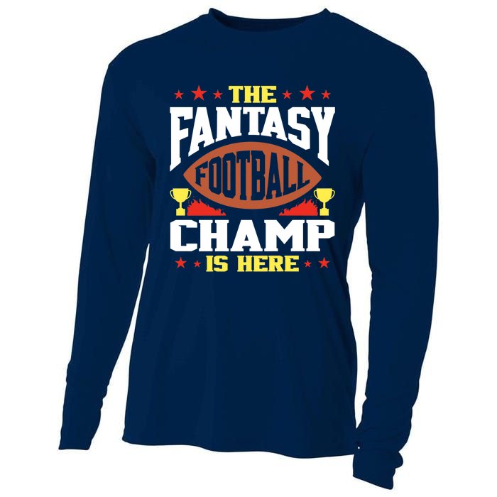 The Fantasy Football Champ Is Here Champion Draft League Premium Cooling Performance Long Sleeve Crew