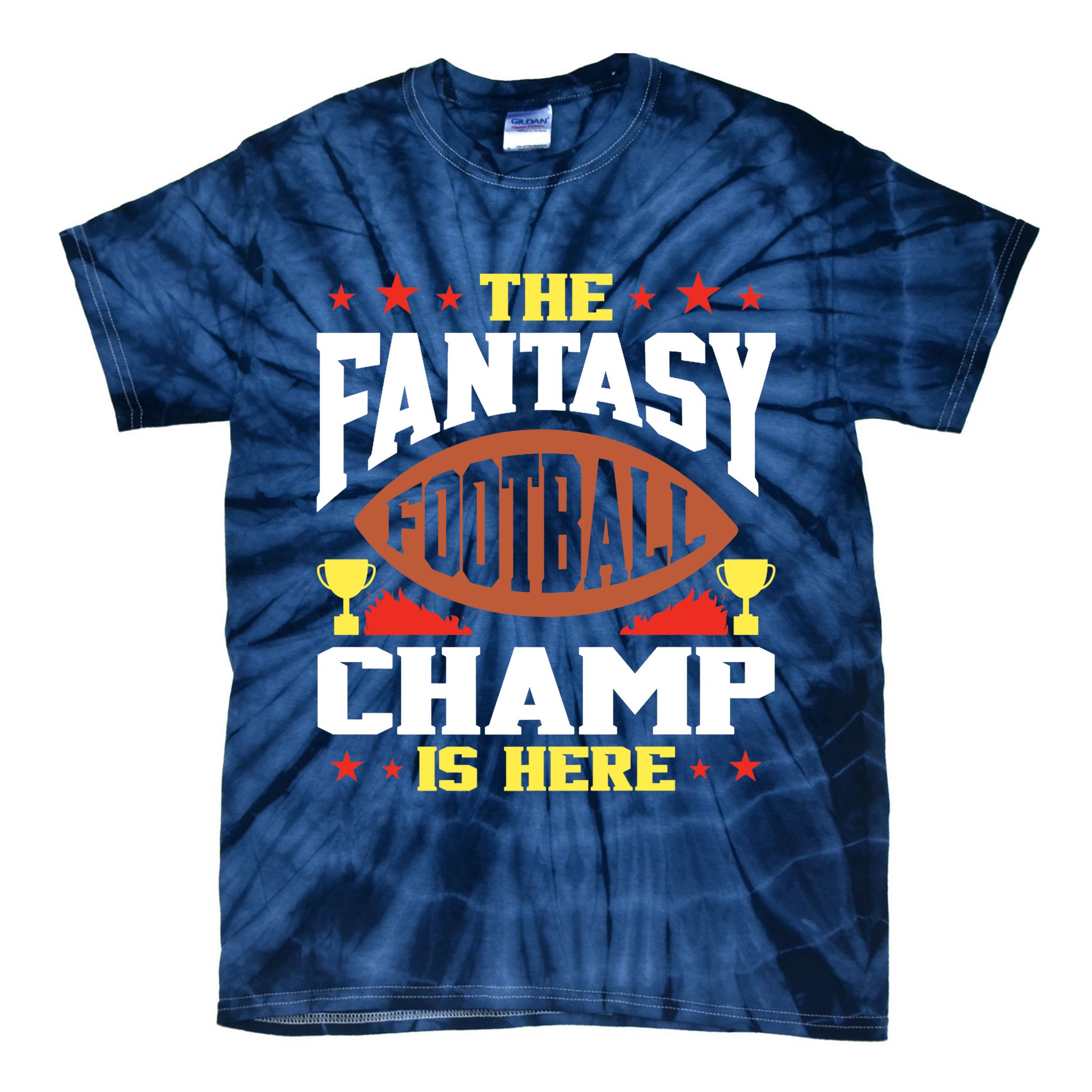 The Fantasy Football Champ Is Here Champion Draft League Premium Tie-Dye T-Shirt