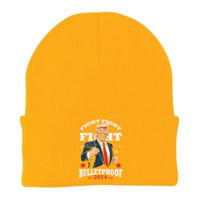 Trump Fight Fight Fight Bullet Proof 2024 Election Knit Cap Winter Beanie