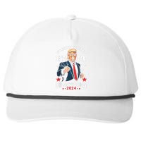 Trump Fight Fight Fight Bullet Proof 2024 Election Snapback Five-Panel Rope Hat