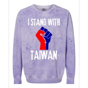 Taiwan Flag Fist Taiwanese Flag Colors I Stand With Taiwan Gift Colorblast Crewneck Sweatshirt