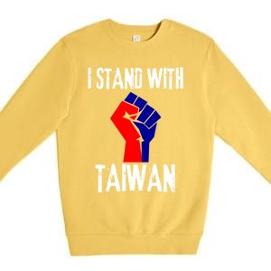 Taiwan Flag Fist Taiwanese Flag Colors I Stand With Taiwan Gift Premium Crewneck Sweatshirt