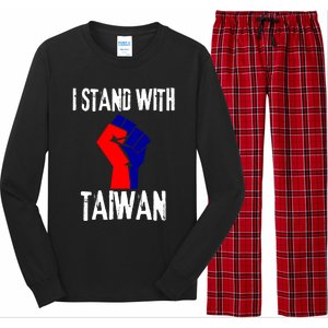 Taiwan Flag Fist Taiwanese Flag Colors I Stand With Taiwan Gift Long Sleeve Pajama Set