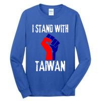 Taiwan Flag Fist Taiwanese Flag Colors I Stand With Taiwan Gift Tall Long Sleeve T-Shirt