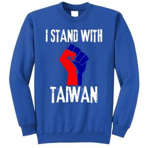 Taiwan Flag Fist Taiwanese Flag Colors I Stand With Taiwan Gift Tall Sweatshirt