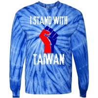 Taiwan Flag Fist Taiwanese Flag Colors I Stand With Taiwan Gift Tie-Dye Long Sleeve Shirt