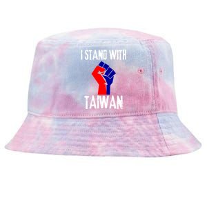 Taiwan Flag Fist Taiwanese Flag Colors I Stand With Taiwan Gift Tie-Dyed Bucket Hat