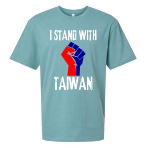 Taiwan Flag Fist Taiwanese Flag Colors I Stand With Taiwan Gift Sueded Cloud Jersey T-Shirt