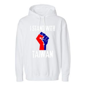 Taiwan Flag Fist Taiwanese Flag Colors I Stand With Taiwan Gift Garment-Dyed Fleece Hoodie