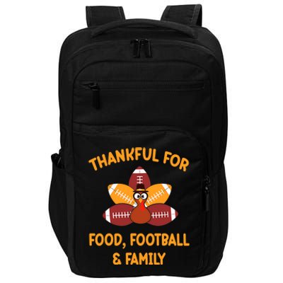 Thankful For Food Football Family Thanksgiving Turkey Impact Tech Backpack