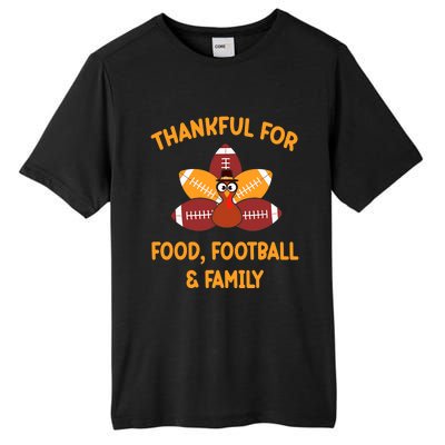 Thankful For Food Football Family Thanksgiving Turkey Tall Fusion ChromaSoft Performance T-Shirt