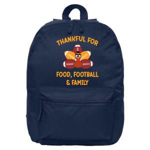 Thankful For Food Football Family Thanksgiving Turkey 16 in Basic Backpack