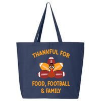 Thankful For Food Football Family Thanksgiving Turkey 25L Jumbo Tote