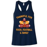 Thankful For Food Football Family Thanksgiving Turkey Women's Racerback Tank