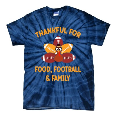 Thankful For Food Football Family Thanksgiving Turkey Tie-Dye T-Shirt