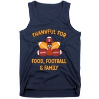 Thankful For Food Football Family Thanksgiving Turkey Tank Top