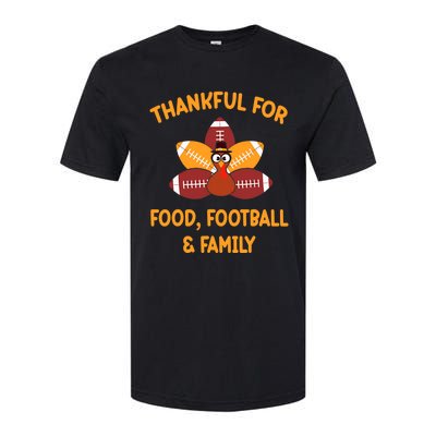 Thankful For Food Football Family Thanksgiving Turkey Softstyle CVC T-Shirt