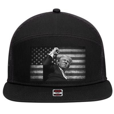Trump Fight For Freedom 2024 Patriot 7 Panel Mesh Trucker Snapback Hat