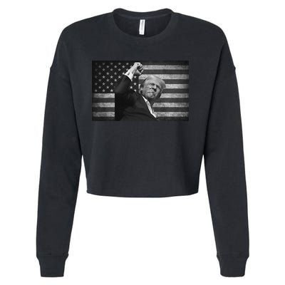 Trump Fight For Freedom 2024 Patriot Cropped Pullover Crew