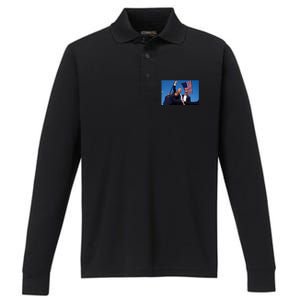 Trump Fight Fight Fight 2024 Save America Performance Long Sleeve Polo