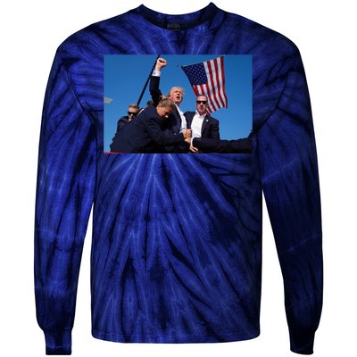 Trump Fight Fight Fight 2024 Save America Tie-Dye Long Sleeve Shirt