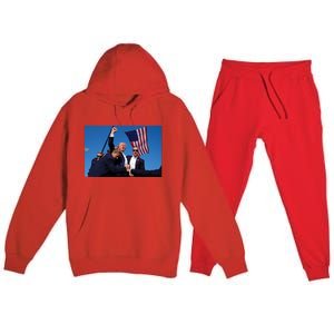 Trump Fight Fight Fight 2024 Save America Premium Hooded Sweatsuit Set