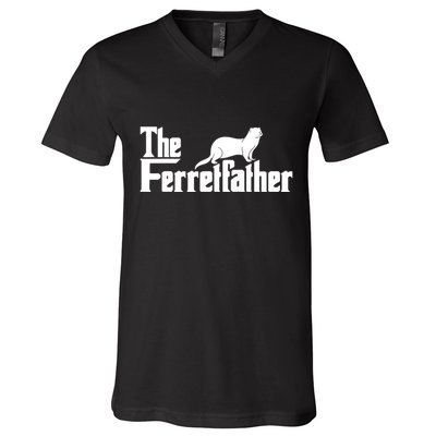 The Ferretfather Ferret Zoo Animal Lover V-Neck T-Shirt