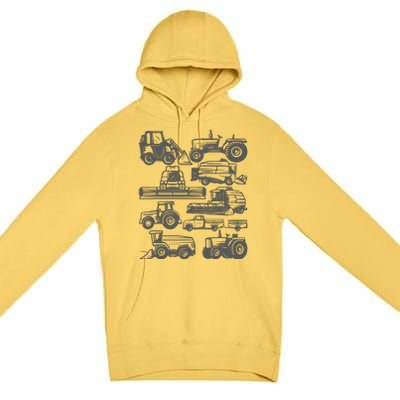 Tractor Farmer Farming Trucks Farm Boy Premium Pullover Hoodie