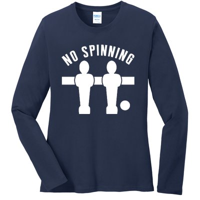 Table Football Foosball No Spinning Ladies Long Sleeve Shirt