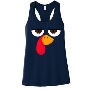 Turkey Face Funny Thanksgiving Gift Women's Racerback Tank