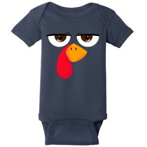 Turkey Face Funny Thanksgiving Gift Baby Bodysuit