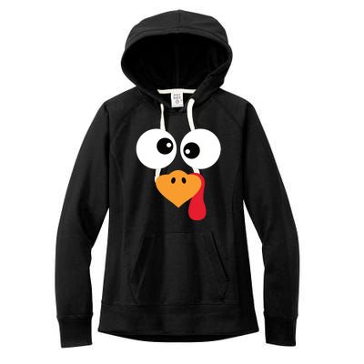 Turkey Face Funny Thanksgiving Turkey Trot Outfit Women's Fleece Hoodie