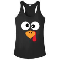 Turkey Face Funny Thanksgiving Turkey Trot Outfit Ladies PosiCharge Competitor Racerback Tank