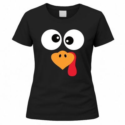 Turkey Face Funny Thanksgiving Turkey Trot Outfit Women's T-Shirt