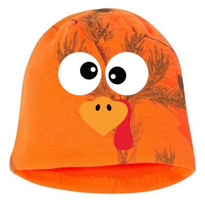 Turkey Face Funny Thanksgiving Turkey Trot Outfit Kati - Camo Knit Beanie