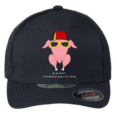 Thanksgiving For Friends Funny Turkey Head Flexfit Unipanel Trucker Cap